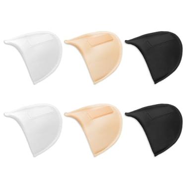 Imagem de 3 pares de ombreiras ajustadas para roupas femininas, material de costura de espuma espessa de 1,5 cm, almofadas de esponja respiráveis para ombros altos e baixos inclinados, blazer (preto, branco
