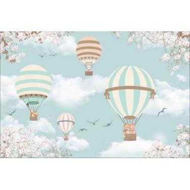 Imagem de Painel de Lona Balões e Ursinhos Céu com Nuvens - Fabrika de Festa, 30