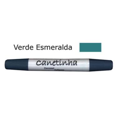 Imagem de Caneta para Tecido Decorart Ponta Dupla, VERDE ESMERALDA