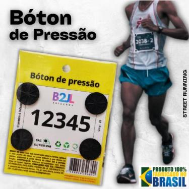 Imagem de Boton de pressão Preto corrida de rua c/ 4 unid. - B2JL
