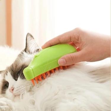 Imagem de Escova para Gatos,Removedor de pelos para Pets, Cachorros, Escova Eletrica,Escova a Vapor para Pets – Remove Pelos de Gatos e Cães com Facilidade | Recarregável | Verde e Laranja | Pontas de Silicone Confortavel| Cachorro e Gato|