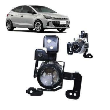 Imagem de Farol de Milha Lado Esquerdo Auxiliar Hb20 2023 Lente Vidro Lisa e Metal