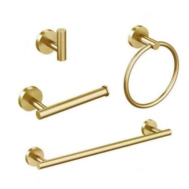 Imagem de Conjunto de acessórios para banheiro com barra de toalha prateada, toalheiro de aço inoxidável 304, suporte para papel higiênico, suporte para sabonete líquido, acessórios opcionais para banheiro, co