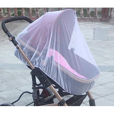 Imagem de Rede mosquiteira para carrinho de bebê, capa de rede para bebês, berços, berços, playards, assentos de carro e mini berço portátil, branco, pacote com 2
