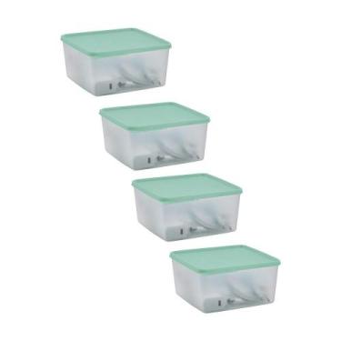 Imagem de Kit 4 Potes Herméticos Tupperware Basic Line Transparente 2,5L