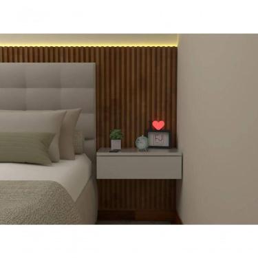 Imagem de Mesa De Cabeceira 40cm Branco Off White Com Gaveta E Sem Pés