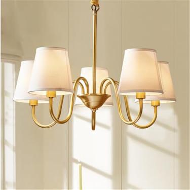 Imagem de Lâmpada Pingente Candelabro LED De Latão Com Estilo Luxuoso Americano E Retro: Design Criativo Para Sala De Estar, Restaurante, Quarto, Estudo, Villa, Hotel E Café (N 5 luzes)