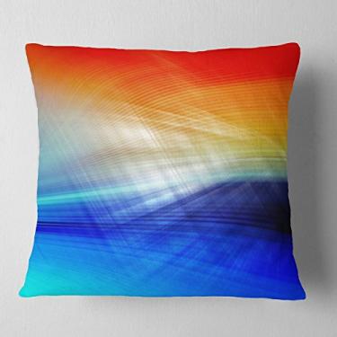 Imagem de Designart 3D mistura de manta abstrata vermelha azul amarela, sala de estar, sofá, enchimento de almofada + capa de almofada impressa em ambos os lados 45,72 x 45,72 cm