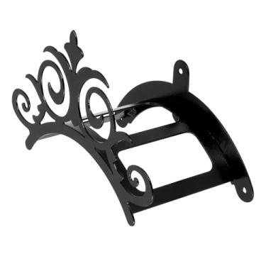 Imagem de Suporte de enrolar mangueira de jardim quintal suporte fixo na parede em aço modelo Classico(Preto)