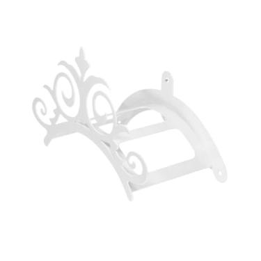 Imagem de Suporte de enrolar mangueira de jardim quintal suporte fixo na parede em aço modelo Classico(Branco)