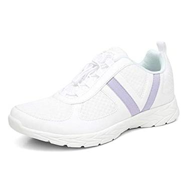 Imagem de Vionic Tênis feminino Brisk Maren Leisure – Tênis de caminhada que inclui conforto de três zonas com suporte ortopédico para o arco da palmilha, ajuste médio e largo, Branco, 10 Wide