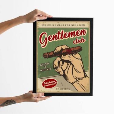 Imagem de Quadro Vintage Charuto - Gentlemen Club 24X18Cm - Com Vidro
