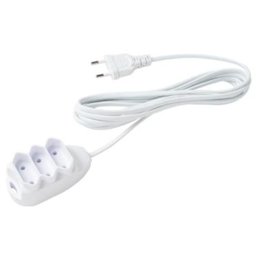 Imagem de Extensão Elétrica 3 m Intelbras Branca 3 Tomadas 2 Pinos 10A