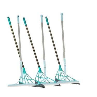 Imagem de Kit 6 Rodo Mop Mágico Vassoura Silicone Multiuso Limpeza Fácil Varre S