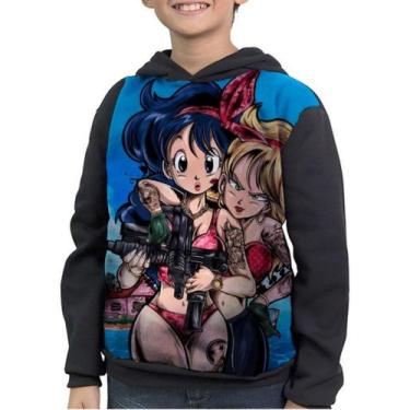 Imagem de Moletom Infantil Bulma Dragon Ball - smoke, Preto, 4