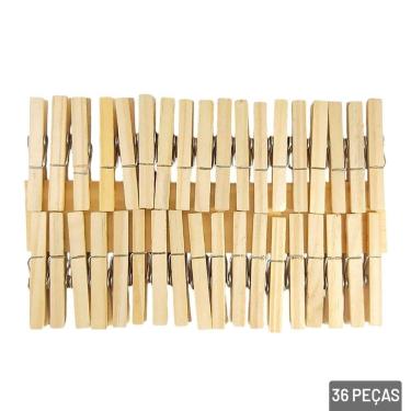 Imagem de PRENDEDOR DE MADEIRA PARA ROUPAS PRENDE-BEM 36 UNIDADES