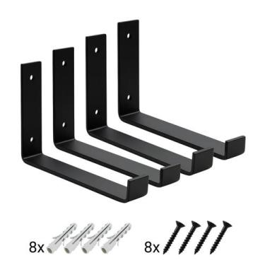 Imagem de Kit 4 Suporte Mão Francesa Invertida 20cm Estilo Industrial - Bella De