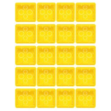 Imagem de Kit 16 Caixas de Embutir 4x4 Legrand Amarela PVC Antichama para Alvenaria com Entradas 20 e 25 mm