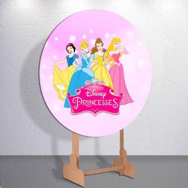 Imagem de Capas Painel Festa Infantil Menina Princesas Painel Redondo Grande ou 