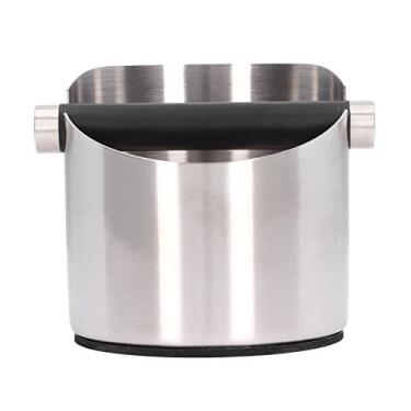 Imagem de Ymiko Caixa de Batida de café Expresso, Descarte de Recipiente de pó de café Com Barra de Batida Removível de Aço Inoxidável de Borracha de Com Chão de de para Restaurantes Em Casa Bares (Cor de aço