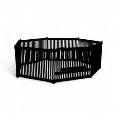 Imagem de RESOLVE KIDS Cercadinho Multiuso com Portão para Crianças e Pet | 5/7/9 lados | Altura 60 ou 80 cm | Cores Preto ou Branco (Preto | 60cm Altura, 6 lados)