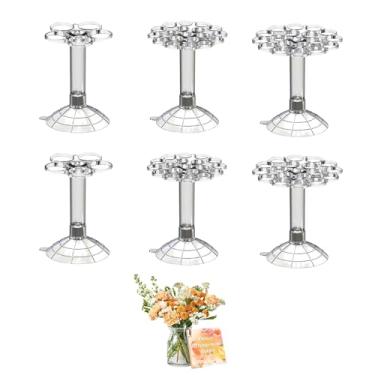 Imagem de 6 peças de suporte de arranjos de flores, ferramenta de grade floral, organizador floral fácil para vasos e ramos, buquês de fixação de plantas (6 unidades, 19 furos))