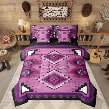 Imagem de Erosebridal Jogo de cama solteiro asteca com 7 peças, rústico, ocidental, para meninos, adolescentes, adultos, exótico, sudoeste, geométrico, nativo americano, Navajo, decoração de quarto
