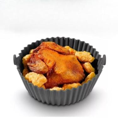 Imagem de Formas de Silicone Antiaderente para Air Fryer, Preto, Redondo, Conjunto de Assadeiras para Fritadeira Elétrica 1 Unidade