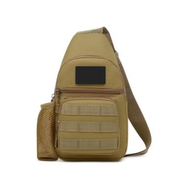 Imagem de Bolsa transversal masculina pochete impermeável para ombro tiracolo (Marrom)