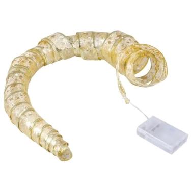 Imagem de 5 metros, 5 cm de largura, fitas douradas de camada dupla (luz quente), luzes decorativas de fio de cobre, decoração elegante de árvore de Natal,