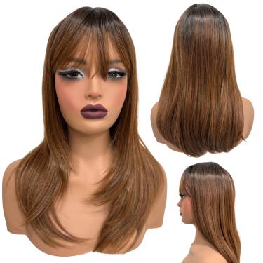 Imagem de Peruca lisa repicada com franja 45cm ruivo ombre RTHL2/30/27