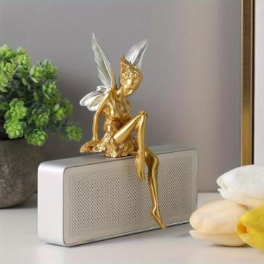 Imagem de Ornamentos de estátua de fada de jardim ao ar livre, escultura de anjo, decoração de estatueta realista, artesanato de resina antiga, decorações de mesa para casa, gramado, quintal, alpendre, pátio