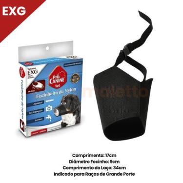 Imagem de Focinheira de Nylon Ajustável Cachorro Pet PróCanine, EXG