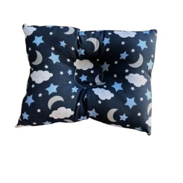 Imagem de Travesseiro Anatômico Bebê para Berço e Carrinho, Céu, 27x37cm (Azul Marinho)