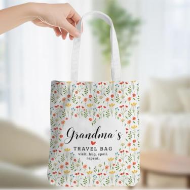 Imagem de Bolsa de lona para viagem Grandma Mom Aunt para praia, Natal, aniversário, presentes para mulheres, sacolas reutilizáveis de mercearia, Grandma Visit 00326, Large
