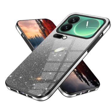 Imagem de Wousunly Compatível com Xiaomi 17 Pro Max, capa protetora transparente brilhante de silicone para Xiaomi 17 Pro Max, capa protetora transparente brilhante (preta)