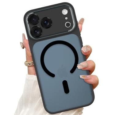 Imagem de ZIYE Capa magnética feita para iPhone 17 Pro de 6,3 polegadas [compatível com MagSafe] TPU macio e PC rígido capa de telefone fina anti-arranhões com proteção contra quedas para mulheres e homens