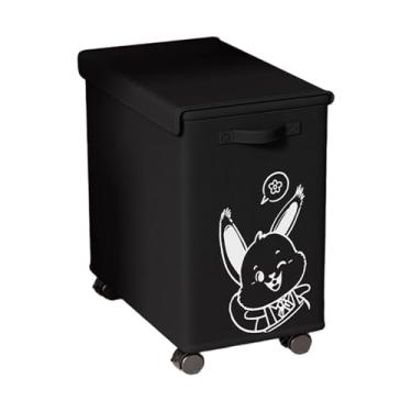Imagem de ＫＬＫＣＭＳ Carrinho de utilidades embaixo da mesa, caixa de armazenamento com rodas, organizador com rodas, cesta de armazenamento com rodinhas para, Black Bunny L