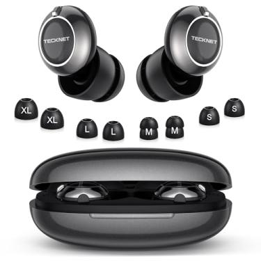 Imagem de TECKNET Tampões de ouvido para cancelamento de ruído do sono – 3 tampões de ouvido de ruído ajustáveis com 8 pontas, redução de 20 dB (SNR), tampões de silicone macio reutilizáveis para foco, trabalho