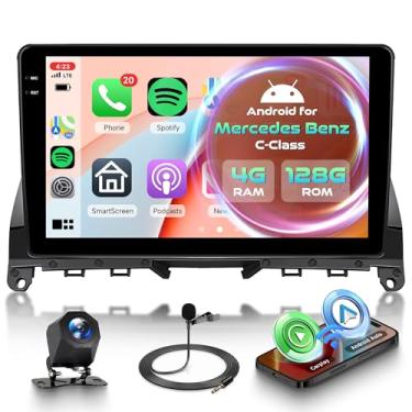 Imagem de Orderich Rádio veicular Android 4G + 128G para Mercedes Benz C-Class C180 C200 C230 C250 C300 C350 W204 S204 2006-2011 com câmera de backup sem fio CarPlay Android Auto, 22.9 cm, conexão GPS WiFi BT