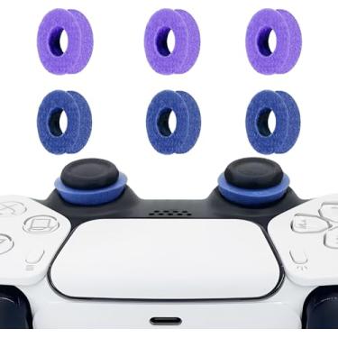 Imagem de Pacote com 6 anéis de precisão para PS4/5, anéis de precisão para Xbox, compatíveis com acessórios de controles Xbox, controle com anéis de silicone macio, compatível com jogos Fortnite e FPS, azul +