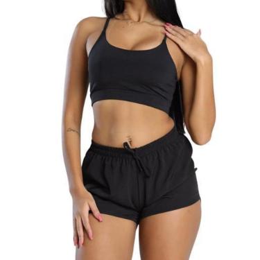 Imagem de Kit 1 top multiformas 1 short tactel Leve, Fresquinho, Academia e Casual-Feminino