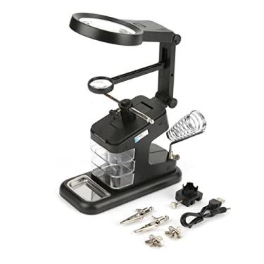 Imagem de Estação de Trabalho de Ferro de Solda Elétrica USB Com Lupa de Ampliação 3X/4,5X/25X Luzes LED Clipes de Placa para Trabalho de Solda (lyrlody0n5rd6g8et-01)