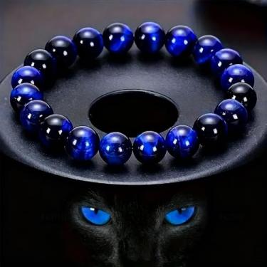 Imagem de Pulseira de pedra preciosa de cristal natural de grau 5A: contas de quartzo com energia terapêutica — estilo elástico feito à mão para meninos e meninas, One Size, Vidro, Sem Pedra Preciosa