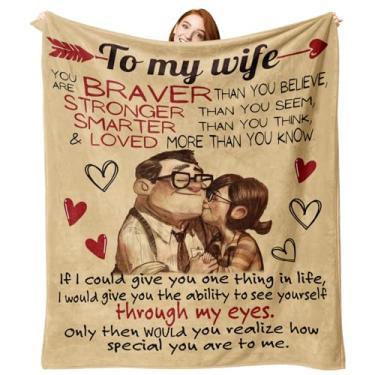 Imagem de Zzkol Presentes para esposa do marido, cobertor de flanela, ideias de casamento romântico para mulheres casais, aniversário, Natal, Dia das Mães, pensamentos curativos, presentes para ela 127 x 152 cm