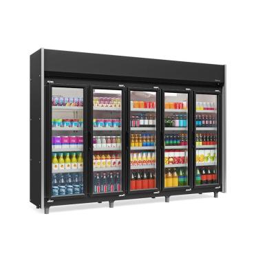 Imagem de Refrigerador Expositor Vertical 1960 Litros Preto Gelopar Geas-5p 220V