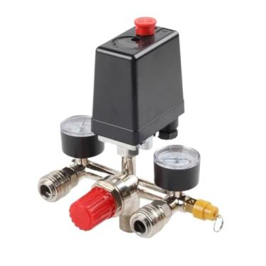 Imagem de Compressor de ar portátil Y98E 90 a 125 psi com regulador pressão e válvulas segurança para uso em carros residências