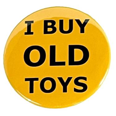 Imagem de I Buy Old Games Pinback Button Pin Grande 2,25 polegadas de diâmetro para catadores Flippers revendedores usarem em vendas de garagem