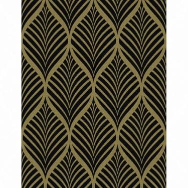 Imagem de Amiya Papel de parede preto e dourado Peel and Stick Boho Removível Vinil Contato Folha Banheiro Impermeável Autoadesivo Moderno Papel de Parede 43,5 cm x 3,5 cm
