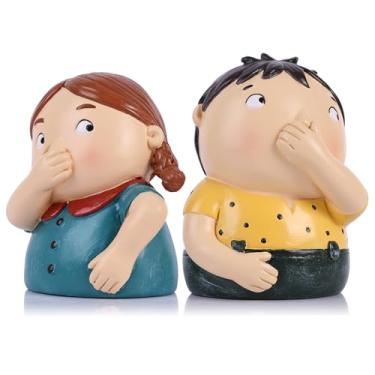 Imagem de LCCCK Girl & Boy Holding Nose Sculpture Funny Bathroom Decor Statue, Quirky Home Decor Art Bathroom Figurines for Toilet Butler Tank Shelf Shelves, Mens Girls Toilet Decorate Knick Knacks